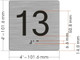 Elevator 13 floor /jamb plate floor 13  letters/Image & Grade 2 Braille - Includes Red Adhesive pad for Easy Installation (BLACK, Tacticle ) - The Sensation line