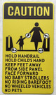 CAUTION HOLD HANDRAILS ESCALATOR SAFETY SIGN