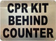 HPD CPR KIT BEHIND COUNTER SIGN FOR RESTURANT NYC
