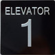 ELEVATOR FLOOR NUMBER  with Raised letters/Image & Grade 2 Braille - Includes Red Adhesive pad for Easy Installation (BLACK, Tacticle ) - The sensation line (ELEVATOR NUMBER 1)
