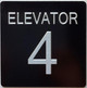 ELEVATOR FLOOR NUMBER  with Raised letters/Image & Grade 2 Braille - Includes Red Adhesive pad for Easy Installation (BLACK, Tacticle ) - The sensation line (ELEVATOR NUMBER 4)