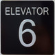 ELEVATOR NUMBER   with Raised letters & Grade 2 Braille - Includes Red Adhesive pad for Easy Installation (SILVER, Tacticle ) - The sensation line (ELEVATOR NUMBER 5)