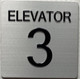 Sign ELEVATOR NUMBER   with Raised letters & Grade 2 Braille - Includes Red Adhesive pad for Easy Installation (SILVER, Tacticle ) - The sensation line (ELEVATOR NUMBER 3)