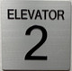 Sign ELEVATOR NUMBER   with Raised letters & Grade 2 Braille - Includes Red Adhesive pad for Easy Installation (SILVER, Tacticle ) - The sensation line (ELEVATOR NUMBER 2)