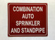 NYC COMBINATION AUTO SPRINKLER AND STANDPIPE SIGN