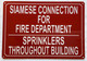 SIAMESE CONNECTION FOR FIRE DEPARTMENT SPRINKLER THROUGHT BUILDING COMPLIANCE SIGN