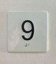 Elevator floor 9 /jamb plate floor 9  letters/Image & Grade 2 Braille - Includes Red Adhesive pad for Easy Installation (white, Tacticle ) - The Sensation line