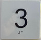 Signage Elevator floor 3rd floor /jamb plate floor 3  letters/Image & Grade 2 Braille - Includes Red Adhesive pad for Easy Installation (white, Tacticle ) - The Sensation line