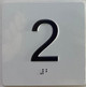 Elevator floor 2nd floor /jamb plate floor 2  letters/Image & Grade 2 Braille - Includes Red Adhesive pad for Easy Installation (white, Tacticle ) - The Sensation line