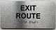 EXIT ROUTE COMPLIANCE SIGN WITH RAISED LETTERS