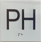 Sign Elevator floor Penthouse -PH  / jamb plate floor Penthouse -PH  letters/Image & Grade 2 Braille - Includes Red Adhesive pad for Easy Installation (white, Tacticle ) - The Sensation line