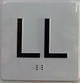 Sign Elevator floor LL /jamb plate floor Lower Level  letters/Image & Grade 2 Braille - Includes Red Adhesive pad for Easy Installation (white, Tacticle ) - The Sensation line