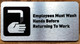 FD EMPLOYEE MUST WASH HANDS BEFORE RETURNING TO WORK SIGN WITH RAISED LETTERS/IMAGE INCLUDES RED ADHESIVE PAD FOR EASY INSTALLATION