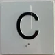 Sign Elevator floor cellar - C  / jamb plate floor Cellar - C  letters/Image & Grade 2 Braille - Includes Red Adhesive pad for Easy Installation (white, Tacticle ) - The Sensation line