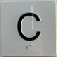 Signage Elevator floor cellar - C  / jamb plate floor Cellar - C  letters/Image & Grade 2 Braille - Includes Red Adhesive pad for Easy Installation (white, Tacticle ) - The Sensation line