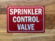 NYC SPRINKLER CONTROL VALVE SIGN