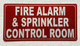 FIRE ALARM & SPRINKLER CONTROL ROOM SAFETY SIGN