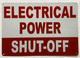 NYC ELECTRICAL POWER SHUT-OFF SIGN