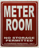 FD METER ROOM NO STORAGE PERMITTED SIGN