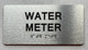 WATER METER  with Raised letters/Image & Grade 2 Braille - Includes Red Adhesive pad for Easy Installation (Brushed Aluminum/silver, Tacticle ) - The park Ave Line