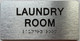 Signage LAUNDRY ROOM  with Raised letters/Image & Grade 2 Braille - Includes Red Adhesive pad for Easy Installation (Brushed Aluminum/silver, Tacticle ) - The park Ave Line