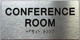 Signage CONFERENCE ROOM  with Raised letters/Image & Grade 2 Braille - Includes Red Adhesive pad for Easy Installation (Brushed Aluminum/silver, Tacticle ) - The park Ave Line