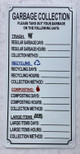 FD NYC RECYCLING GARBAGE COLLECTION SIGN