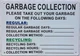 HPD NYC RECYCLING GARBAGE COLLECTION SIGN