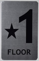 Star Floor ONE Number Sign