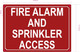 HPD FIRE ALARM AND SPRINKLER ACCESS SIGN