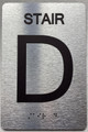 FLOOR NUMBER SAFETY SIGN WITH RAISED LETTERS THE PARK AVE LINE (STAIR D)
