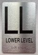 Sign Floor number  with Raised letters/Image & Grade 2 Braille - Includes Red Adhesive pad for Easy Installation ( Brushed Aluminum/silver) - The park Ave Line (Lower Level)