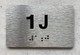 APT NUMBER 1J SAFETY SIGN-UNIT NUMBER SAFETY SIGN WITH RAISED LETTERS