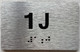 APT NUMBER 1J COMPLIANCE SIGN-UNIT NUMBER COMPLIANCE SIGN WITH RAISED LETTERS