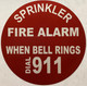 TWO  FIRE SPRINKLER ALARM BELL SAFETY SIGN