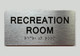 RECREATION ROOM SAFETY SIGN WITH RAISED LETTERS THE PARK AVE LINE