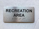 RECREATION AREA SAFETY SIGN WITH RAISED LETTERS  THE PARK AVE LINE
