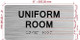 NYC UNIFORM ROOM SIGN WITH RAISED LETTERS