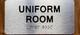 UNIFORM ROOM COMPLIANCE SIGN WITH RAISED LETTERS