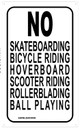 No Skateboarding Bicycle riding, Hoverboard scooter riding Rollerblading ball playing Sign