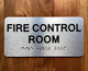 NYC FIRE CONTROL ROOM SIGN WITH RAISED LETTERS