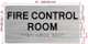 FD FIRE CONTROL ROOM SIGN WITH RAISED LETTERS