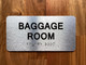 FD BAGGAGE ROOM SIGN WITH RAISED LETTERS