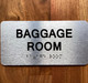HPD BAGGAGE ROOM SIGN WITH RAISED LETTERS