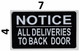 All Deliveries to Back Door