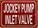 JOCKEY PUMP INLET VALVE COMPLIANCE SIGN