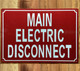 MAIN ELECTRIC DISCONNECT COMPLIANCE SIGN