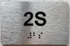 APT NUMBER 2S SAFETY SIGN-UNIT NUMBER SAFETY SIGN WITH RAISED LETTERS