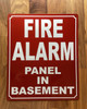 FIRE ALARM PANEL IN BASEMENT COMPLIANCE SIGN