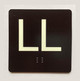 ELEVATOR FLOOR NUMBER THE LEXINGTON AVE LINE (LL-LOWER LEVEL) COMPLIANCE SIGN